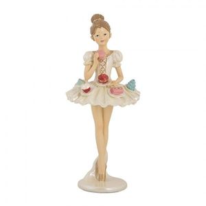 Béžová antik dekorace Ballerina s dortíčky na sukni - Ø 10*24 cm 6PR5643 obraz