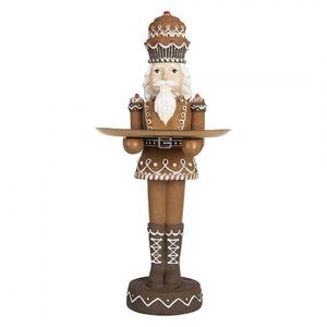 Louskáček v perníkovém obleku držící podnos - 11*13*40 cm 6PR5400 obraz
