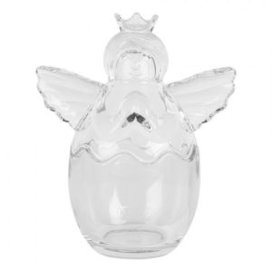 Transparentní skleněná dóza anděl - 15*10*18 cm 6GL5201 obraz