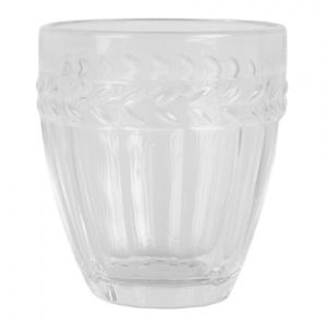 Transparentní sklenička na vodu s lístečky - Ø 9*9 cm / 250 ml 6GL5206 obraz
