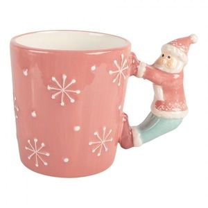 Růžový keramický hrnek Santa Claus - 15*10*11 cm / 400 ml 6CEMU0200P obraz