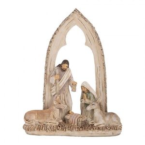 Béžová antik vánoční dekorace betlém - 18*7*22 cm 6PR5645 obraz
