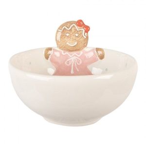 Bílá keramická miska perníček Gingerbread - 18*17*12 cm / 700 ml 6CE2216 obraz