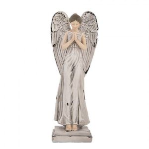 Šedá antik dekorace anděl s odřením Angel - 9*8*23 cm 6PR5634 obraz