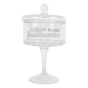 Skleněná dóza na noze na bonbóny Les Gourmandises - Ø 13*24 cm 6GL5211 obraz