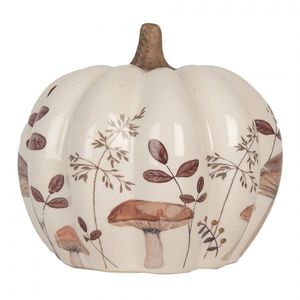 Béžová keramická dekorace dýně s Little Forest Jewels - Ø 14*13 cm 6CE2239S obraz