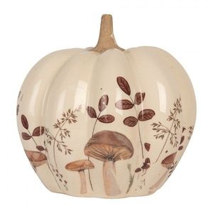 Béžová keramická dekorace dýně s Little Forest Jewels - Ø 18*18 cm 6CE2239M obraz
