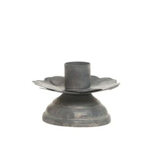 Zinkový antik kovový svícen na úzkou svíčku Flower - 7*11*4 cm 71110100 obraz