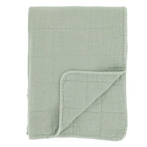 Zelený přehoz s opraným vzhledem Aix Vintage Quilt verte - 130*180 cm 16102117 obraz