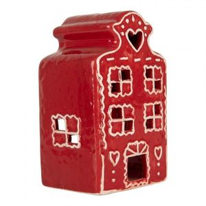 Červená perníková chaloupka na svíčku Gingerbread Cott - 8*7*13 cm 6CE2336 obraz