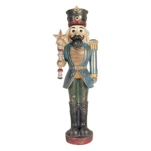 Modro-zelená dekorace figurka Louskáček Nutcracker - 21*15*60 cm 5PR0186 obraz