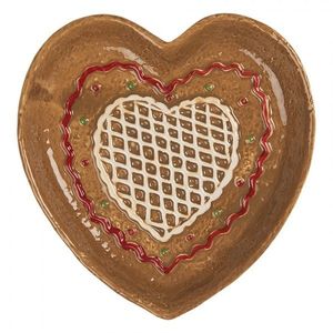 Keramický talířek perníkové srdce Gingerbread Cott - 17*17*3 cm 6CE2325 obraz