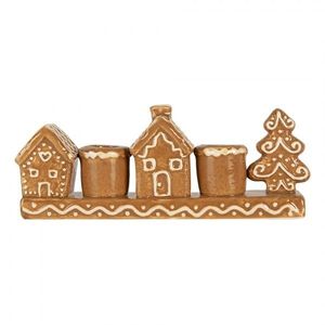 Keramický svícen perníkové chaloupky Gingerbread Cott - 21*4*8 cm 6CE2327 obraz