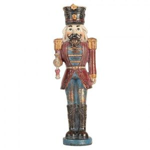 Modro-červená dekorace figurka Louskáček Nutcracker - 7*6*21 cm 6PR5758 obraz
