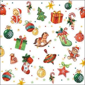 Bílé ubrousky vánoční ozdoby Tree Decorations - 33*33 cm (20ks) 33311050 obraz