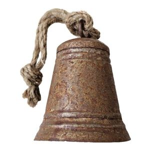 Rezavý antik plechový zvonek se šňůrkou M - Ø 10 *13 / 25 cm 17R7885- RUSTY obraz