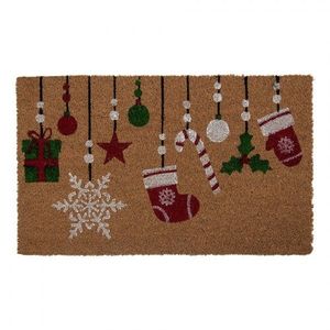 Kokosová rohožka s vánočními ozdobami - 75*45*1 cm MC276 obraz
