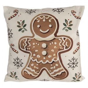 Béžový povlak na polštář s perníčkem - 45*45 cm CGM22 obraz
