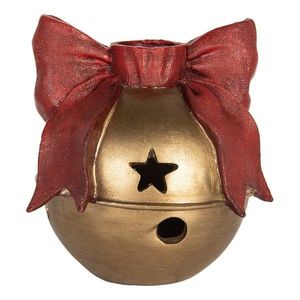 Bronzový antik svícen rolnička s mašlí na úzkou svíčku - 13*12*13 cm 6PR5767 obraz