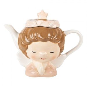 Keramická konvička na čaj hlava dívky s čelenkou - 21*12*16 cm / 650 ml 6CETE0184 obraz