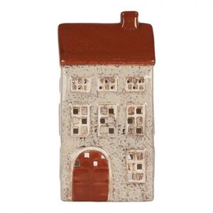 Béžový keramický domek na čajovou svíčku Lamont - 12*8*24 cm 6CE2296 obraz