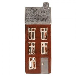 Hnědý keramický domek na čajovou svíčku Lamont - 10*7*26 cm 6CE2295 obraz