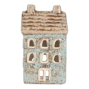 Modrý keramický domek na čajovou svíčku Lamont - 8*7*15 cm 6CE2293 obraz