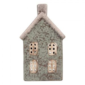Zelený keramický domek na čajovou svíčku Lamont - 8*7*14 cm 6CE2292 obraz