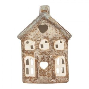 Zelený keramický domek na čajovou svíčku Lamont - 9*6*13 cm 6CE2291 obraz