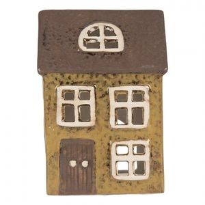 Zelený keramický domek na čajovou svíčku Lamont - 10*7*14 cm 6CE2286 obraz
