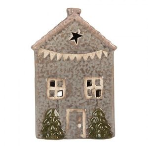 Modrý keramický domek na čajovou svíčku Lamont - 10*8*15 cm 6CE2280 obraz
