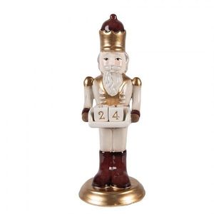 Béžový keramický adventní kalendář Louskáček ChrisMs - 10*10*27 cm 6CE2260 obraz