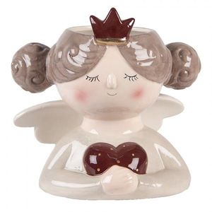 Keramický obal na květináč anděl se srdíčkem ChrisMs - 17*14*17 cm 6CE2256 obraz