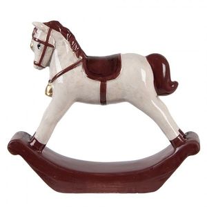 Béžovo-hnědá keramická dekorace houpací koník ChrisMs - 15*4*14 cm 6CE2249 obraz