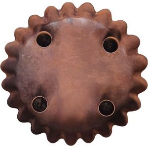 Rezavý antik kovový svícen na 4 úzké svíčky Rustia - Ø 22*4cm VJ-92687 obraz