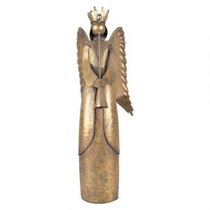 Zlatá antik kovová dekorace anděl Christmas Angel - 20*16*52 cm 6Y5945 obraz