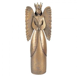 Zlatá antik kovová dekorace anděl Christmas Angel - 17*10*46 cm 6Y5944 obraz