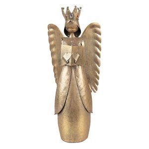 Zlatá antik kovová dekorace anděl Christmas Angel - 17*10*39 cm 6Y5943 obraz
