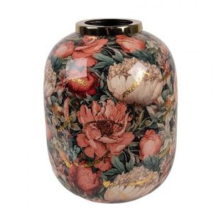 Barevná kovová dekorační váza s květy Margo - Ø 17*22 cm 66389 obraz