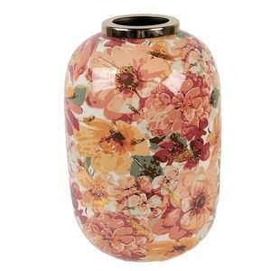 Béžová kovová dekorační váza s květy Margo - Ø 17*25 cm 66388 obraz