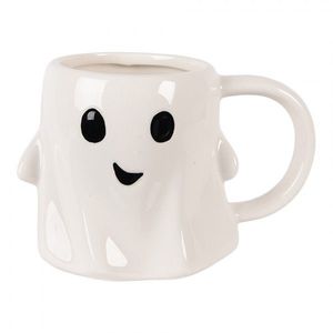 Bílý keramický hrneček Ghost - 14*9*10 cm / 350 ml 6CEMU0224 obraz