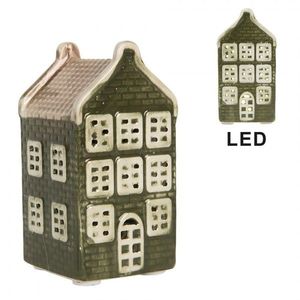 Zelený keramický LED domek Lamont - 4*4*8 cm 6CE2303 obraz