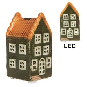 Zelený keramický LED domek Lamont - 4*4*8 cm 6CE2300 obraz