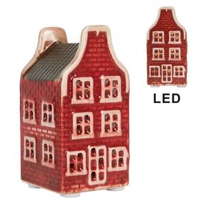 Červený keramický LED domek Lamont - 4*4*8 cm 6CE2297 obraz