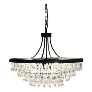 Černý antik lustr s kapkovitými krystaly Versailles - 70*57cm/ E14/ 40W 71140024 obraz