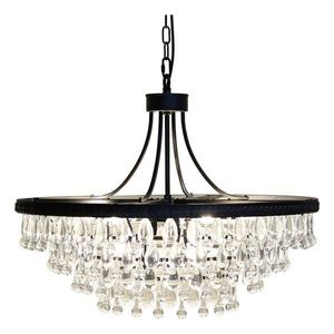 Černý antik lustr s kapkovitými krystaly Versailles - 90*59cm/ E14/ 40W 71140124 obraz