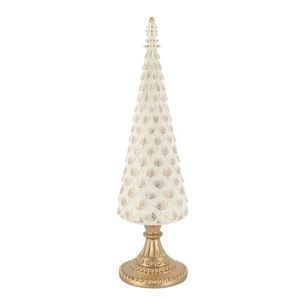 Krémovo-zlatý antik dekorační vánoční stromek Noël - Ø 12*42 cm 52085819 obraz