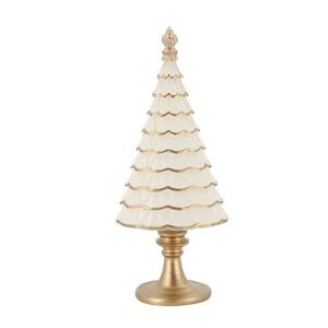 Krémovo-zlatý antik dekorační vánoční stromek Noël - Ø 10*7*23 cm 52085619 obraz