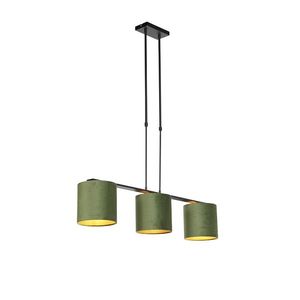 Závěsné svítidlo ssametovými stínidly zelené se zlatem 20 cm - Combi 3 Deluxe obraz