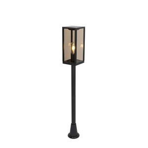 Venkovní stojací lampa černá s kouřovým sklem 100 cm IP44 - Charlois obraz